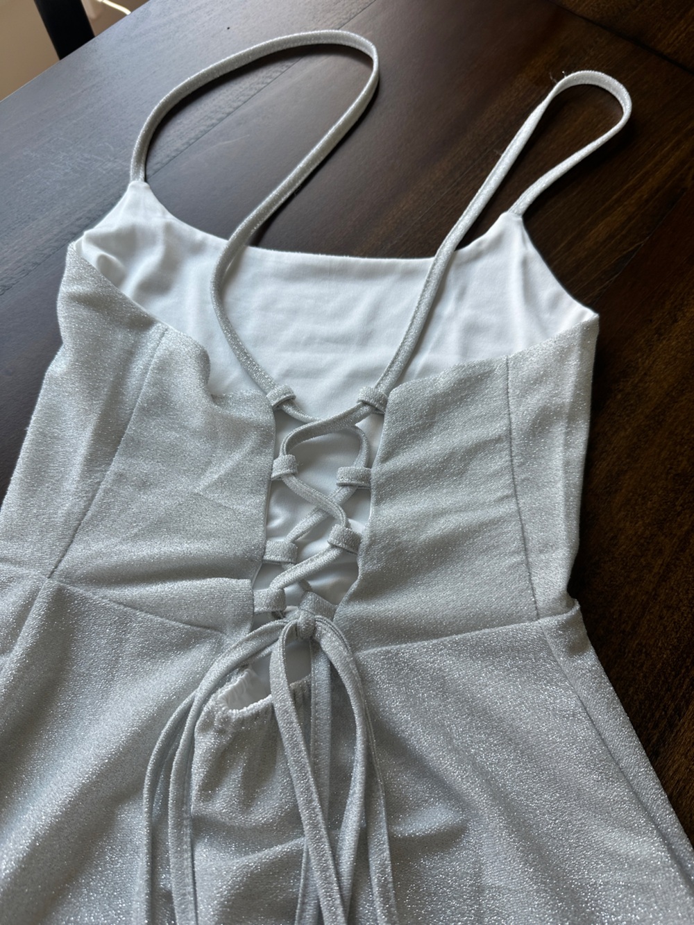 Silver Sparkle Mini Dress Size Small - Picture 4 of 11